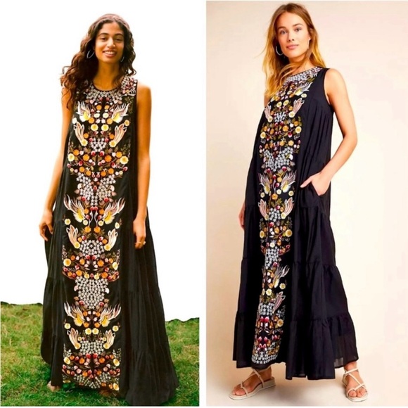 Anthropologie Samant Chauhan Embrodiered Dress - Plus Size 22W - Picture 1 of 4